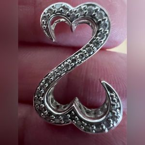 14k white gold Kay Jane Seymour Diamonds Open Hearts pendant